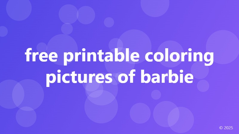 free printable coloring pictures of barbie