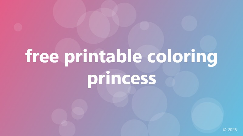 free printable coloring princess
