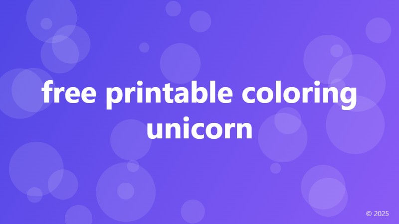 free printable coloring unicorn