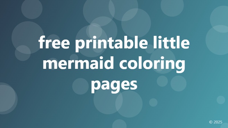 free printable little mermaid coloring pages