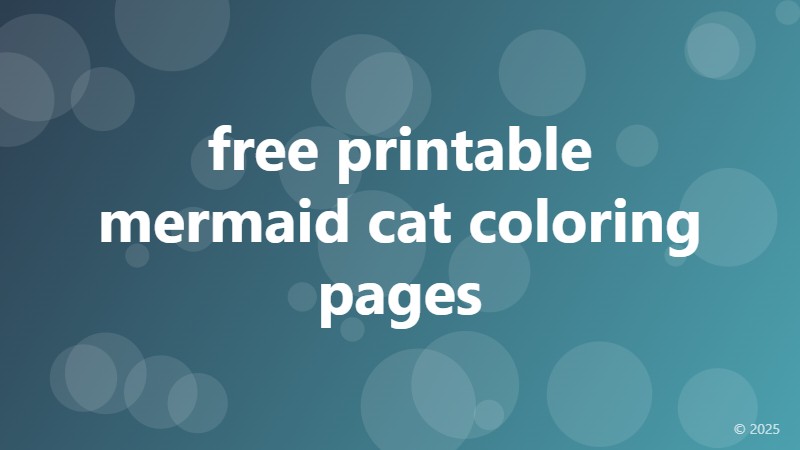 free printable mermaid cat coloring pages