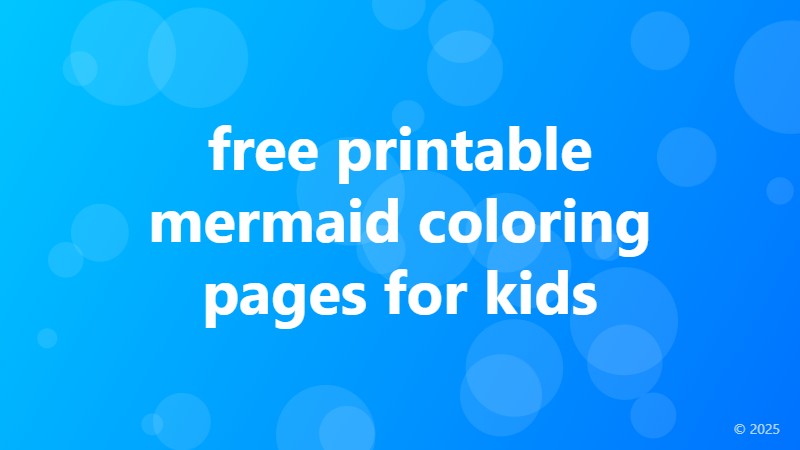 free printable mermaid coloring pages for kids
