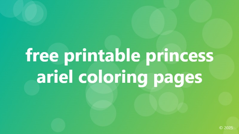 free printable princess ariel coloring pages