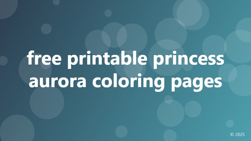 free printable princess aurora coloring pages