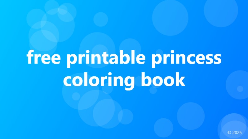 free printable princess coloring book