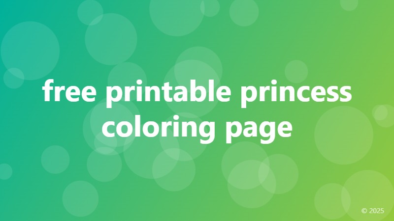 free printable princess coloring page