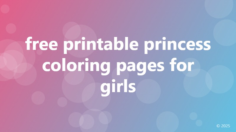 free printable princess coloring pages for girls