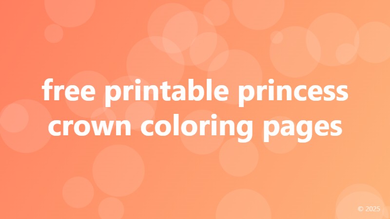 free printable princess crown coloring pages