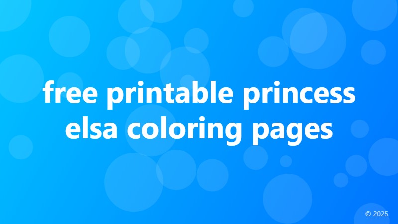 free printable princess elsa coloring pages