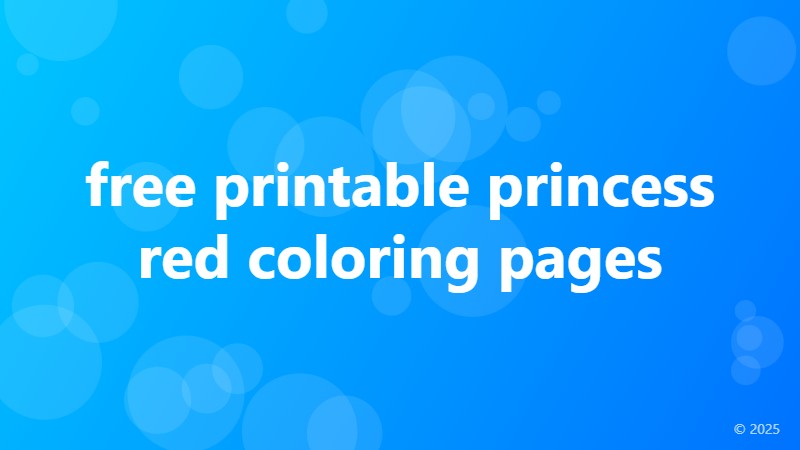 free printable princess red coloring pages