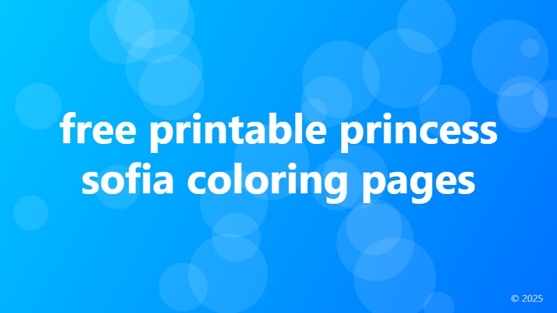 free printable princess sofia coloring pages