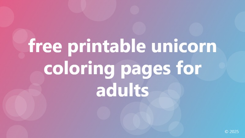 free printable unicorn coloring pages for adults