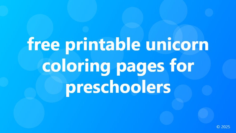 free printable unicorn coloring pages for preschoolers