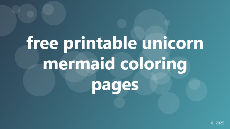 free printable unicorn mermaid coloring pages