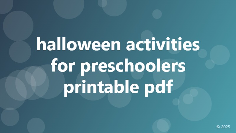 halloween activities for preschoolers printable pdf