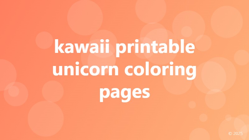 kawaii printable unicorn coloring pages