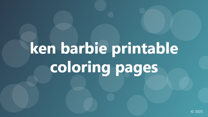 ken barbie printable coloring pages