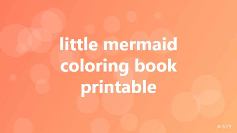 little mermaid coloring book printable