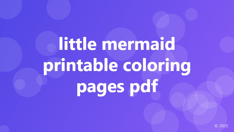 little mermaid printable coloring pages pdf