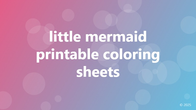 little mermaid printable coloring sheets
