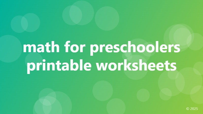 math for preschoolers printable worksheets
