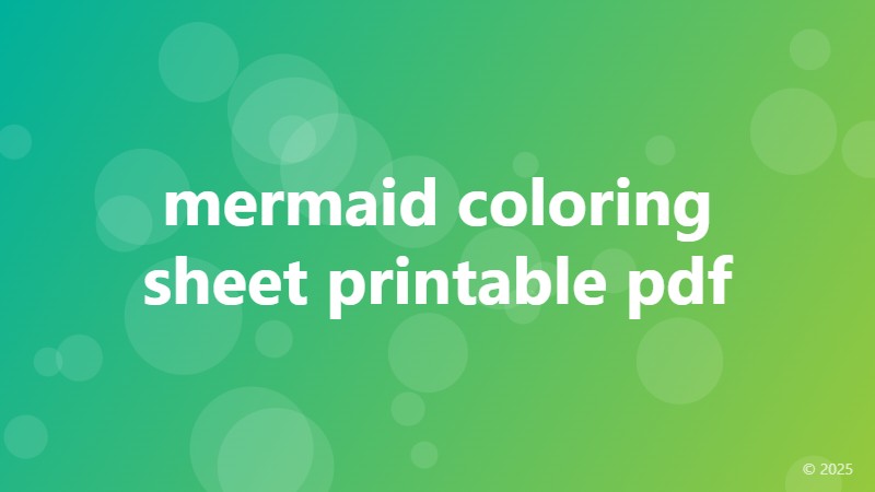mermaid coloring sheet printable pdf