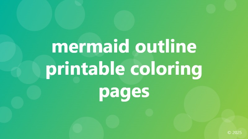 mermaid outline printable coloring pages