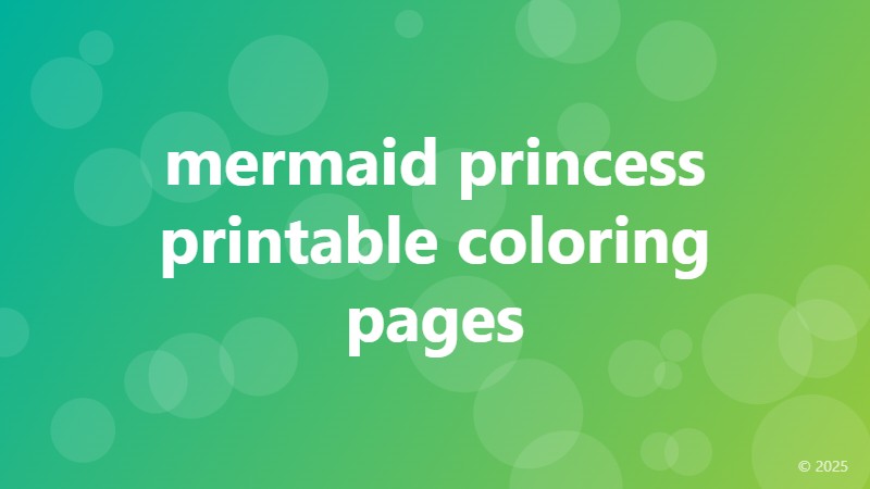 mermaid princess printable coloring pages