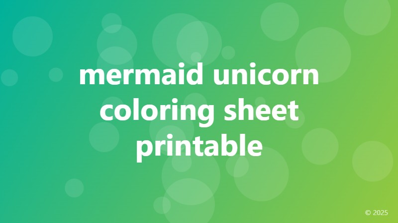 mermaid unicorn coloring sheet printable