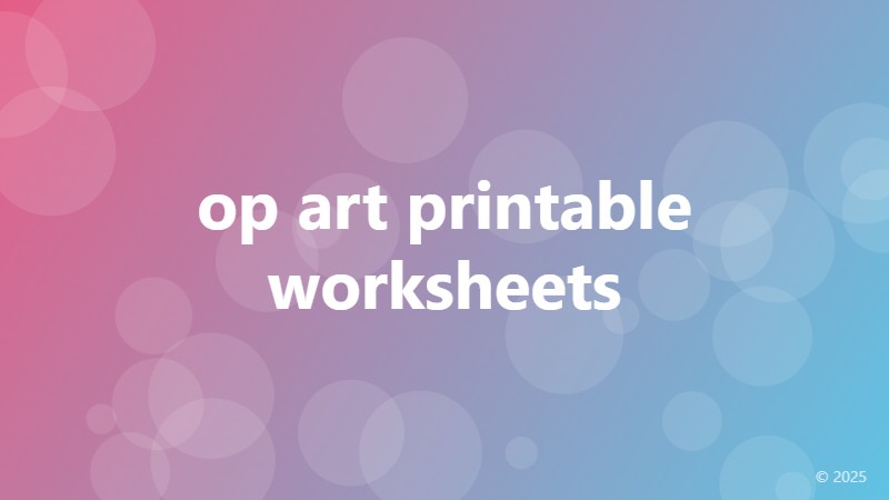 op art printable worksheets
