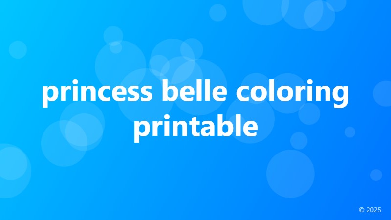 princess belle coloring printable
