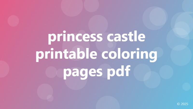 princess castle printable coloring pages pdf