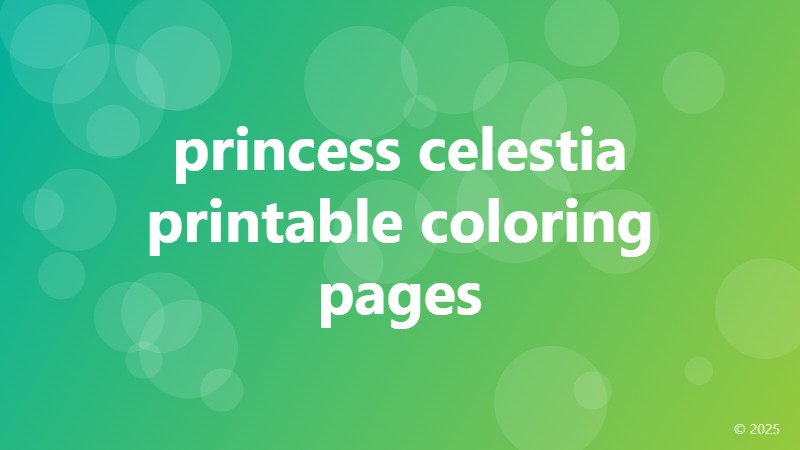 princess celestia printable coloring pages