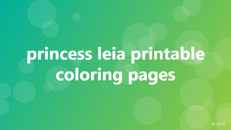 princess leia printable coloring pages