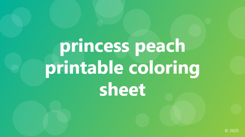 princess peach printable coloring sheet