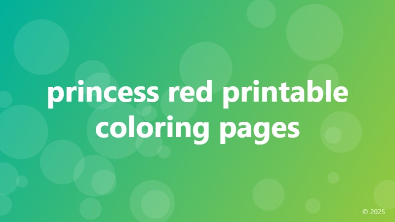 princess red printable coloring pages