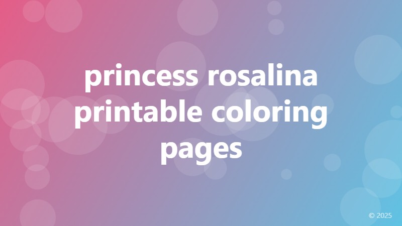 princess rosalina printable coloring pages