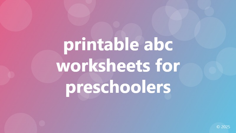printable abc worksheets for preschoolers