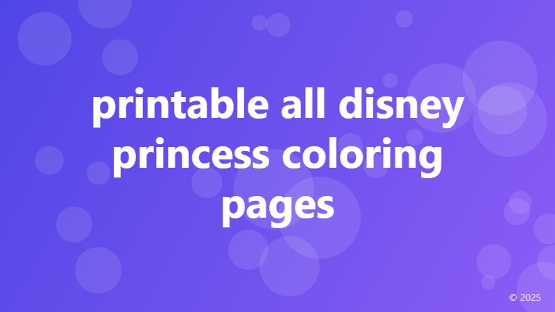 printable all disney princess coloring pages