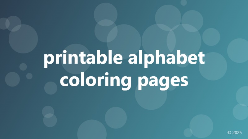 printable alphabet coloring pages