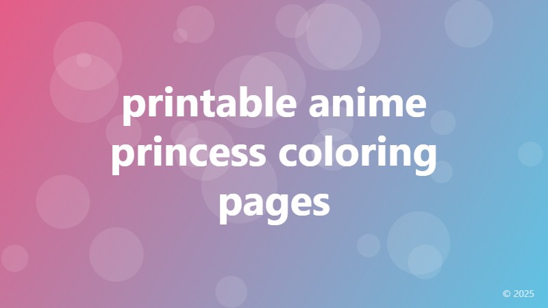 printable anime princess coloring pages