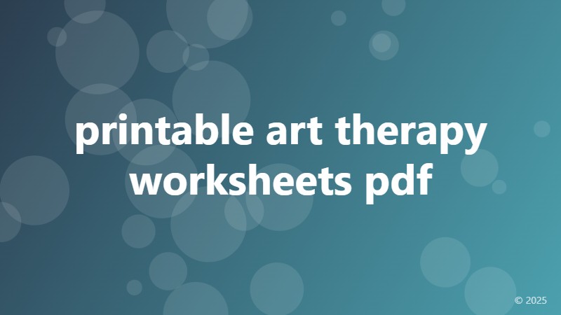 printable art therapy worksheets pdf