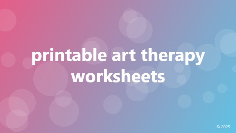 printable art therapy worksheets