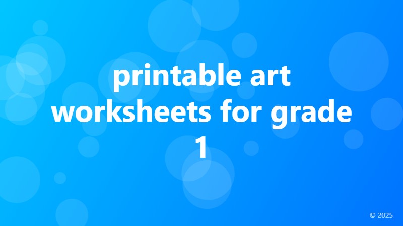 printable art worksheets for grade 1