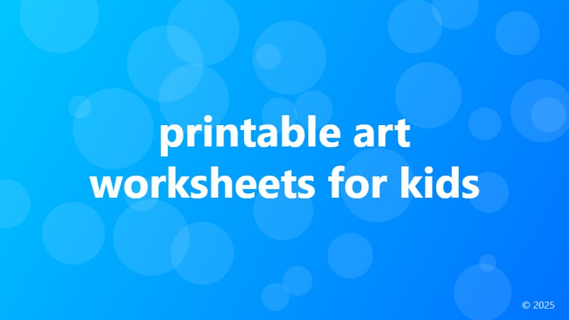 printable art worksheets for kids