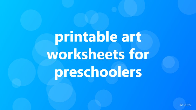 printable art worksheets for preschoolers