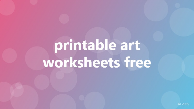 printable art worksheets free