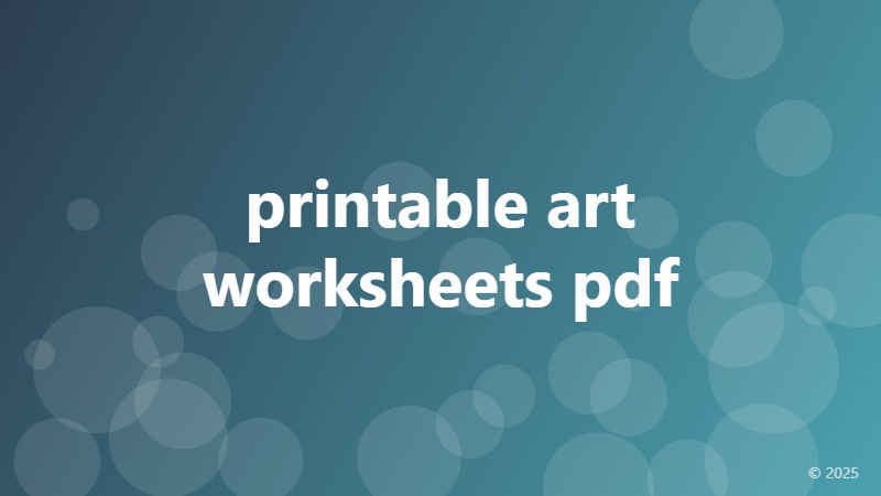 printable art worksheets pdf