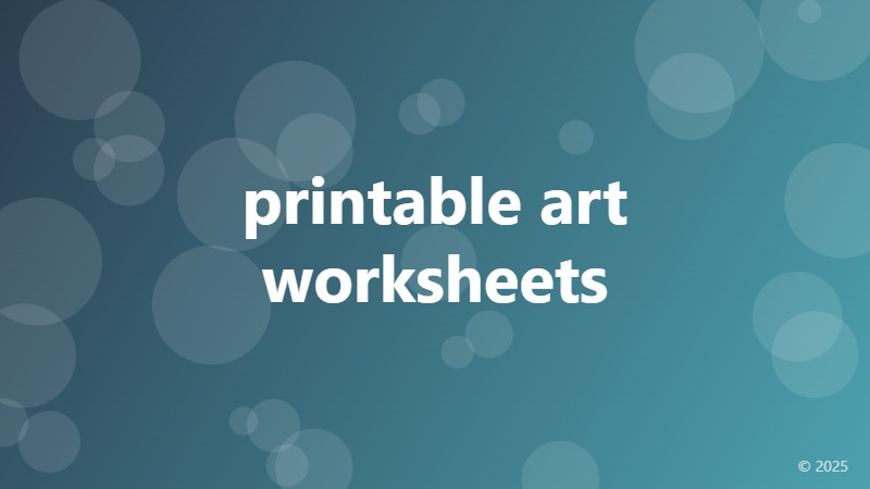 printable art worksheets