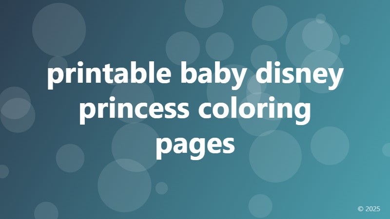 printable baby disney princess coloring pages